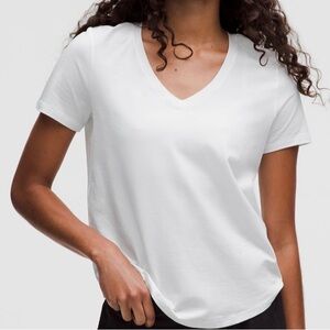 Lululemon Classic White V-Neck Women's Top